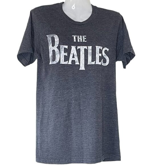 The Beatles Women's Tee Shirt by Apple Corporation LTD Grey with Logo Graphic - Picture 1 of 6